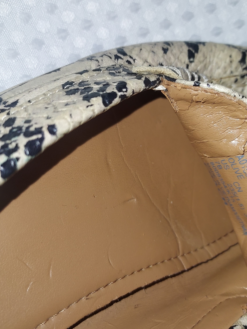 COACH Women's Beige Snake-Print Leather Loafers with Gold Hardware - Picture 10 of 10